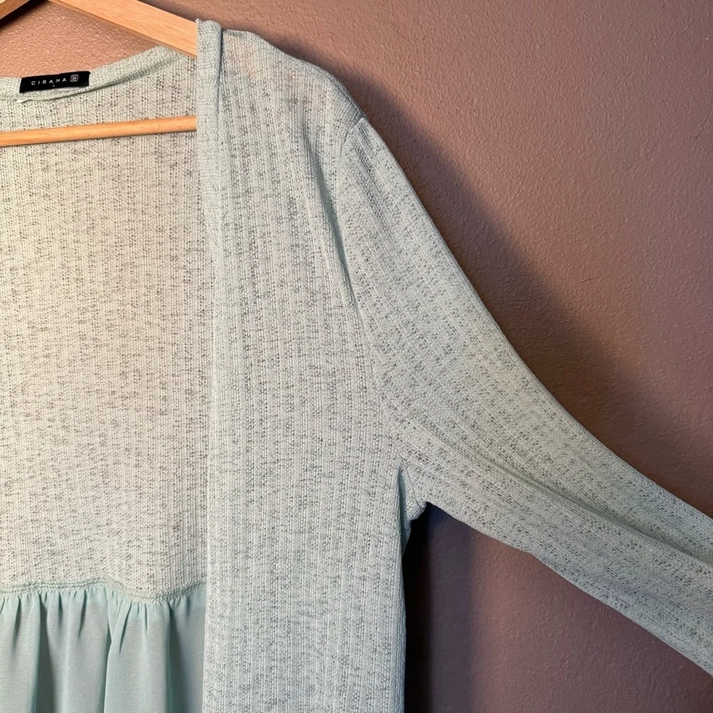 Cirana Mint Green Pastel Duster Cardigan Women's Size Large Boho Feminine Flowy